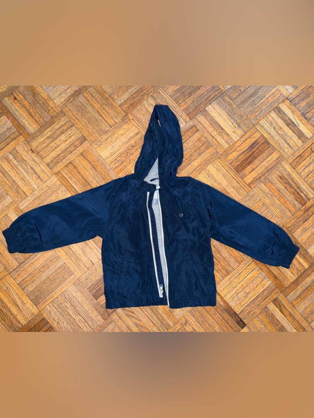 Old Navy Men's Hooded Windbreaker in Navy Blue